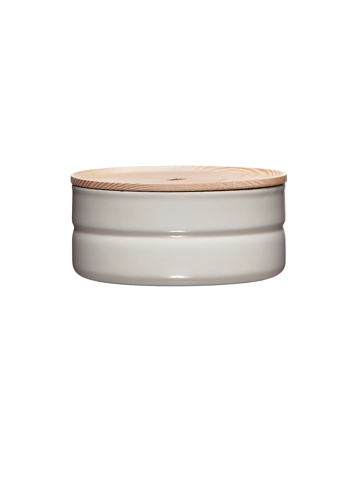 RIESS | Frischhaltedose - Emaille Vorratsdose mit Eschenholz-Deckel "Truehomewear"  6cm 615ml | 